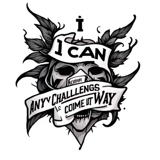 A Tattoo Design That Has The Mantra I Can Overcome Any Challenges That Come My Way On It