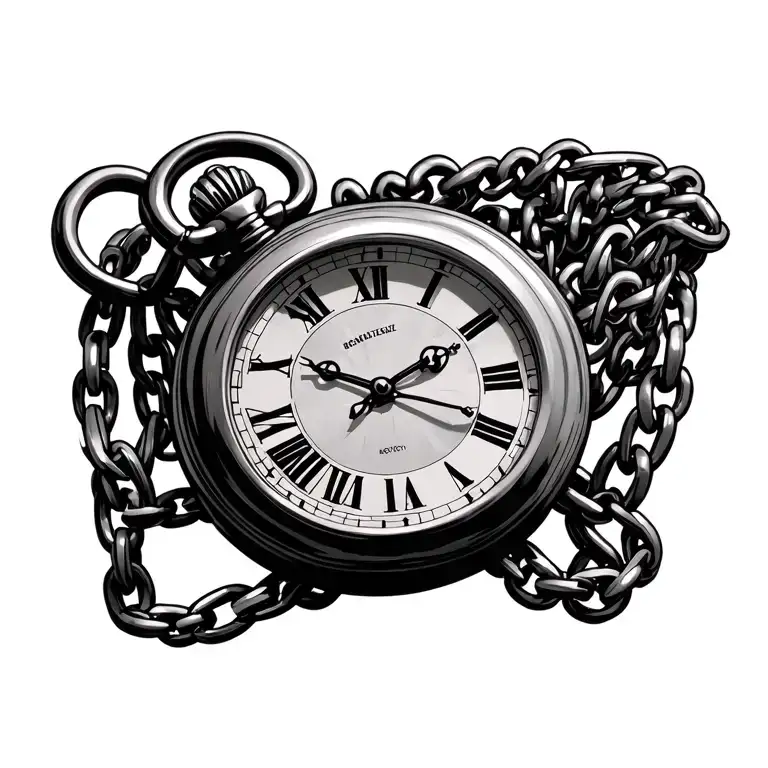 Pocket Watch And Chain Links