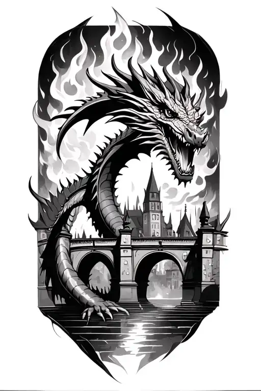 Ljubljanas Dragon Bridge Engulfed In Flames