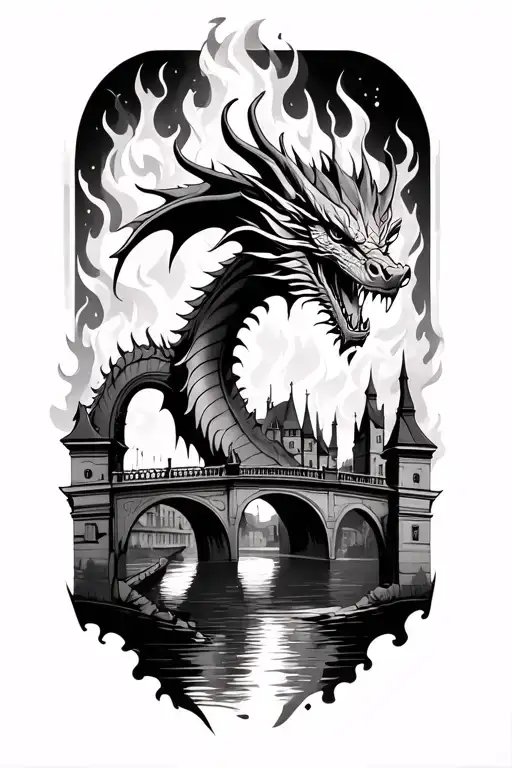 Ljubljanas Dragon Bridge Engulfed In Flames