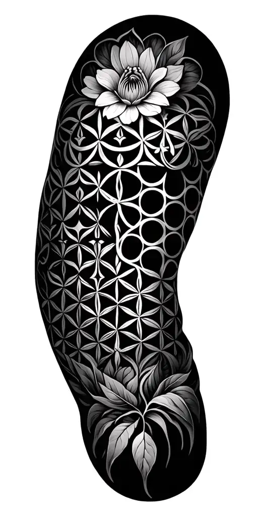 Flower Of Life Tattoo With Sacred Geometry Patterns
