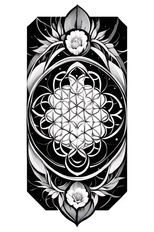 Flower Of Life Tattoo With Sacred Geometry Patterns