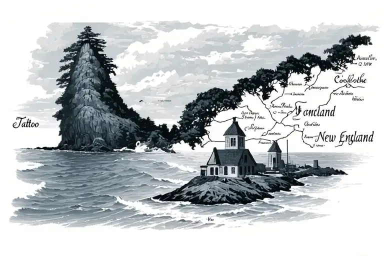 New England Coastline Map