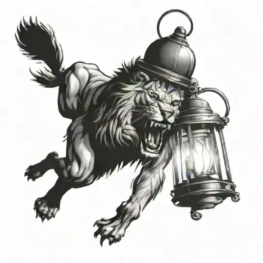 Lantern Being Eaten By Lion