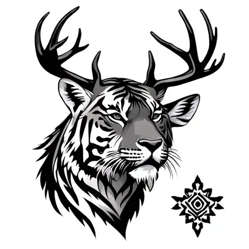 Tiger Head And Deer Head