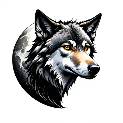 Wolf In Moon