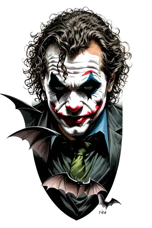 Joker Heath Ledger And Bats Flying And 314
