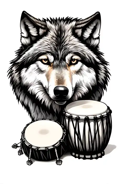 Lone Wolf And Djembe Drums Mixed