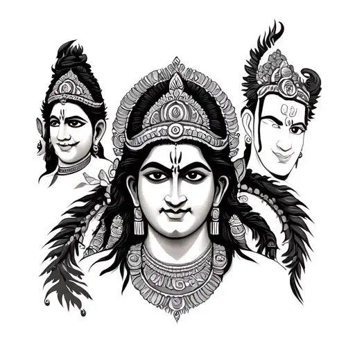 Shri Rama And Hanuman Tribal