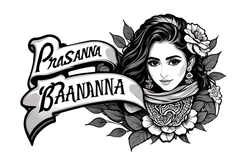 Prasanna & Bandana Name Tattoo Sleeve