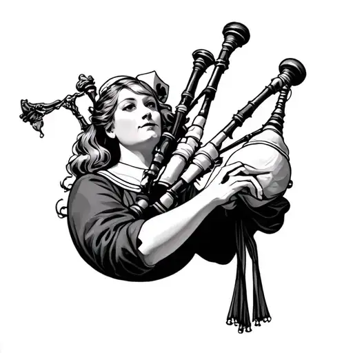 Nurse Playing Bagpipes