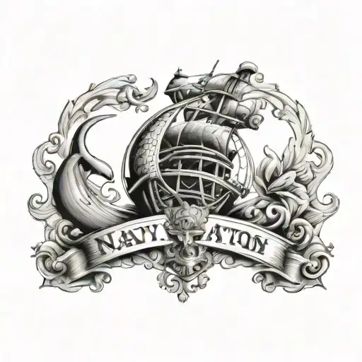Navy Tattoo Design Combining