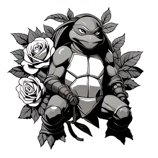Raphael Ninja Turtle With Roses
