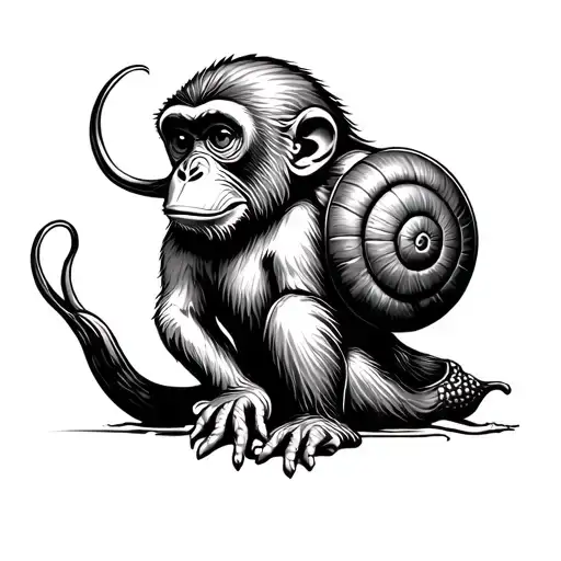 Monkey With A Snail Shell