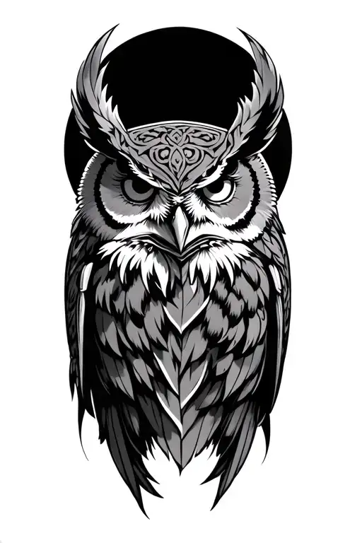 Norse God With Owl Surrounded