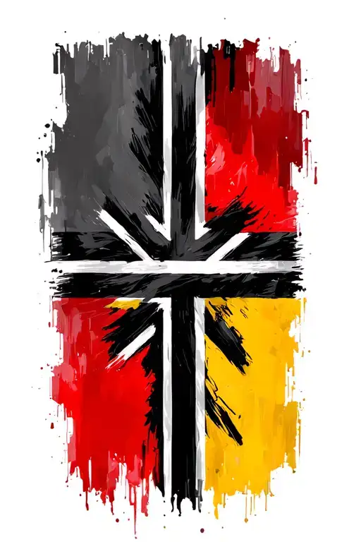 Germany Flag Norway Flag Merged