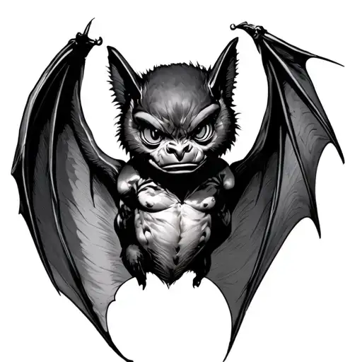 Bat With Spread Wings