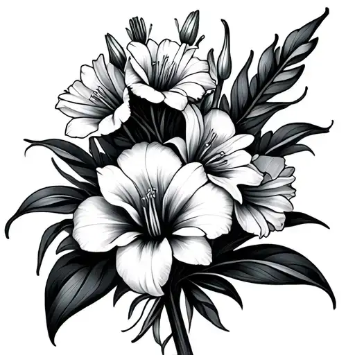 Gladiolus Honeysuckle Aster Bouquet Flower