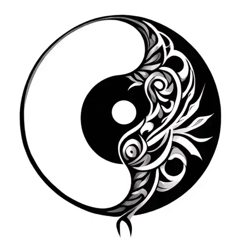 Edison Japanese Ying Yang With Tribal
