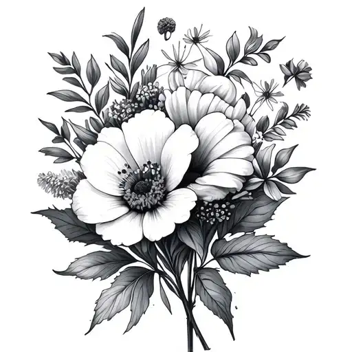 Birth Flower Bouquet For June August And September