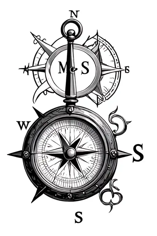 I Want A Compass Which Has The Letters M And S On And He Has A Shadowing