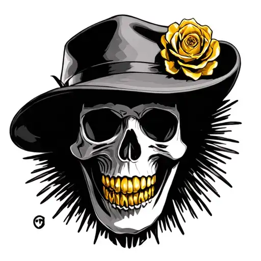 Skull And Gold Tooth Sunhat
