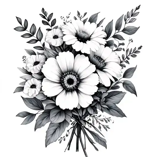 Birth Flower Bouquet For June August And September