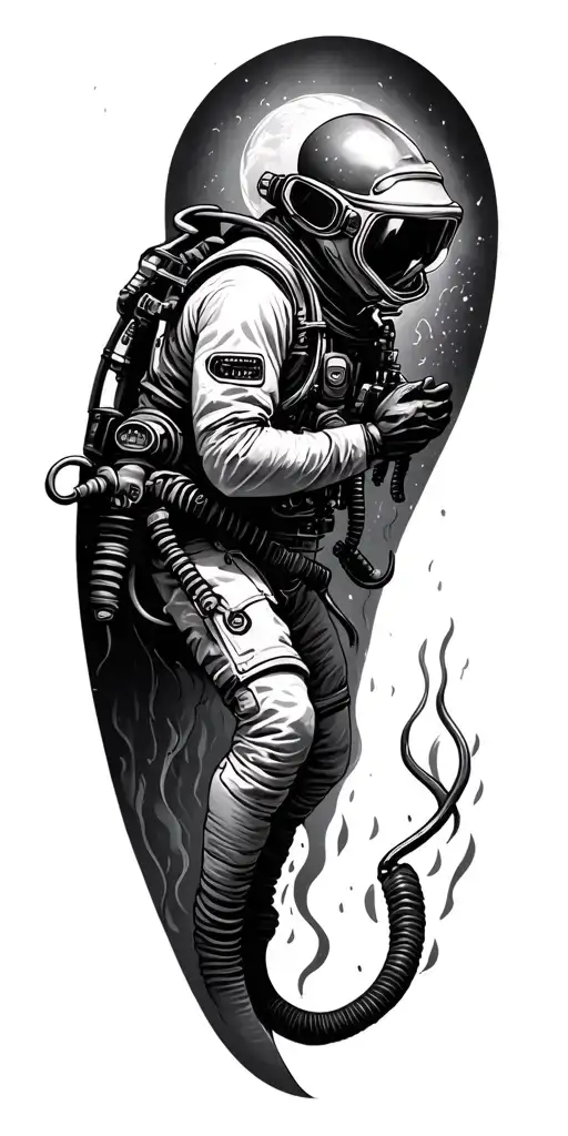 Deep Sea Diver Exploring The Depths