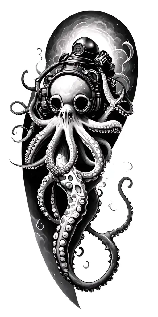 Deep Sea Diver Shipwreck Octopus