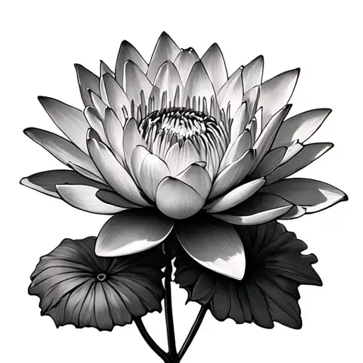 Water Lily And Marigold