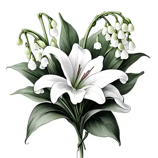 Lily Of The Valley With Evey As Part Of Stem