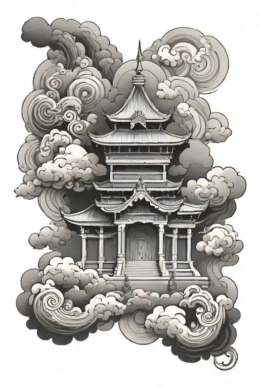 Temple Cloud Background