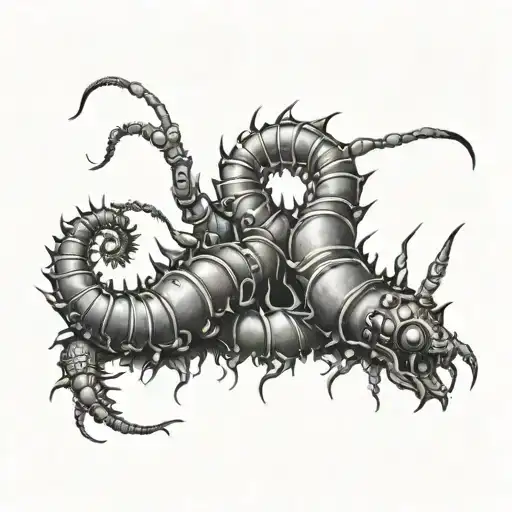 Centipede Trad Tattoo Design