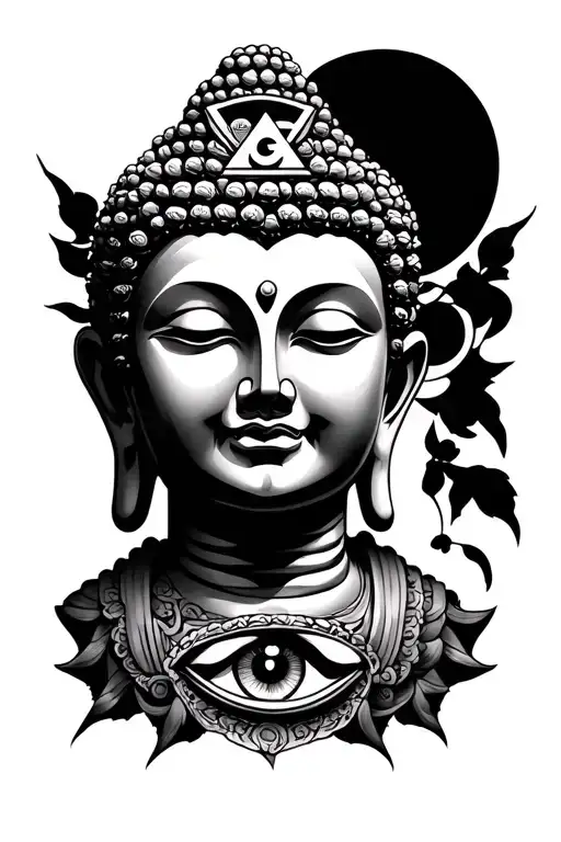 Buddha With Skulls And Eye Of Providence