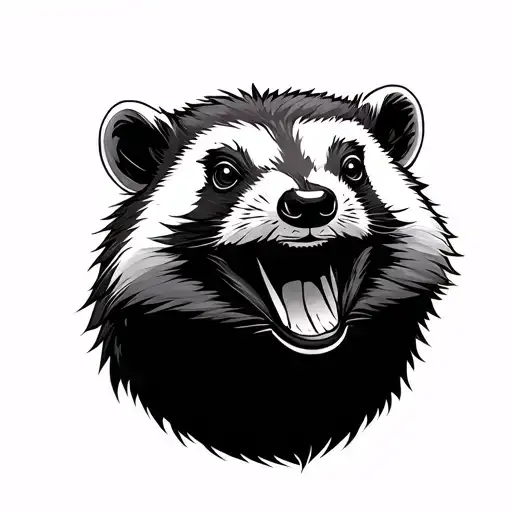 Thin Line Happy Badger