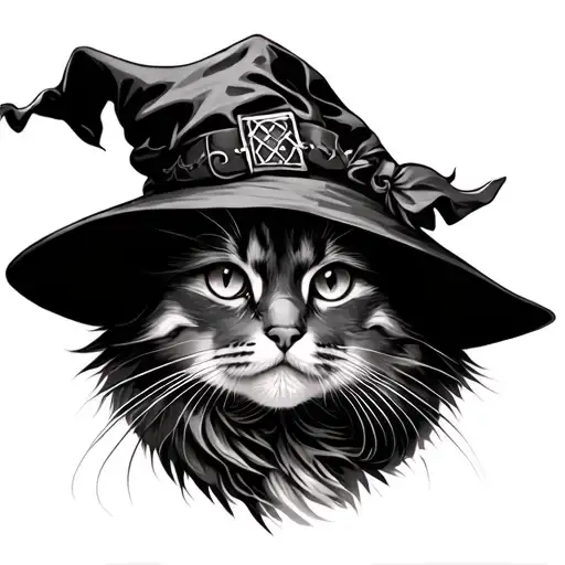 Cat With Witch Hat