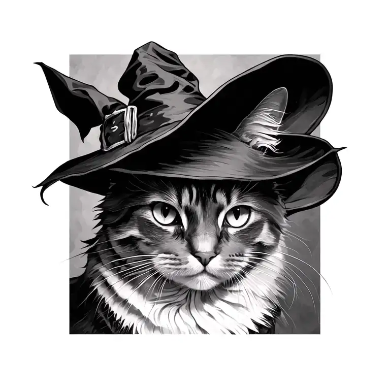 Cat With Witch Hat