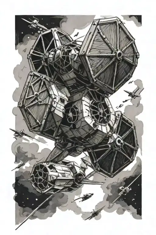 X Wing Fighters Tie Fighter Flying In Air Above People Hunting On Earth