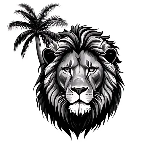 Palm Tree And Lion