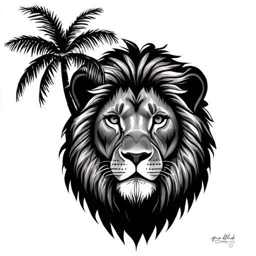 Palm Tree And Lion