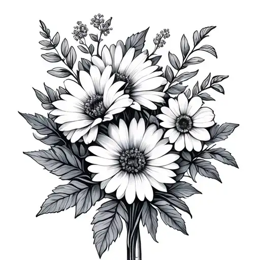 May July August September Birth Flower Bouquet