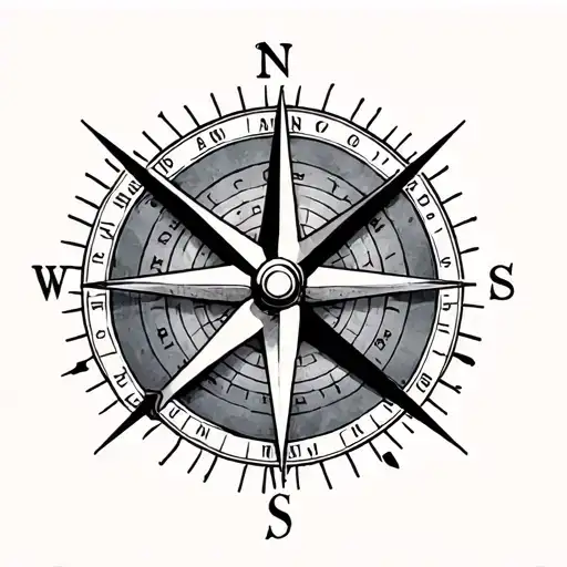 Line Compass That Show The Struggle