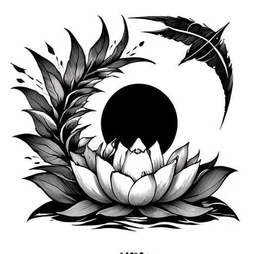 Arrow With Lotus And Sun