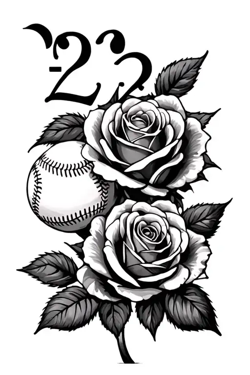 Roses With Baseball And Number 22