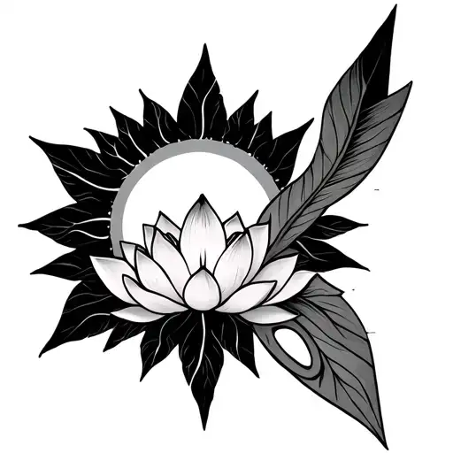 Arrow With Lotus And Sun