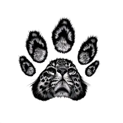 Snow Leapord Paw Print