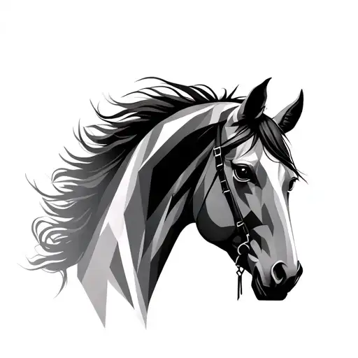 Horse And Geometric Design