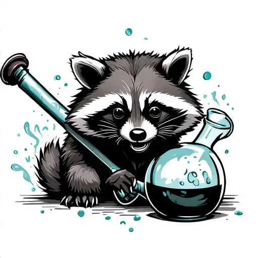 Raccoon Ripping A Bong