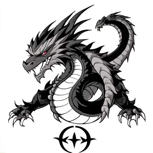 Shenron From Dragon Ball Z Mixed With Elements From The Band Rise Against