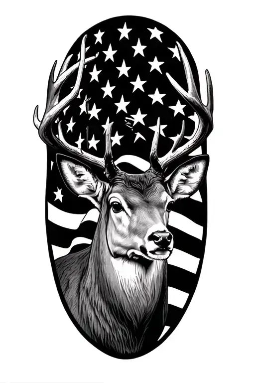 Whitetail Deer America Flag Sleeve